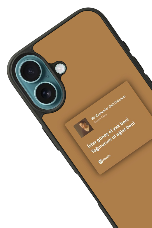 iPhone 16 Plus Uyumlu Sarki Sozleri Tasarımlı Glossy Premium Kılıf