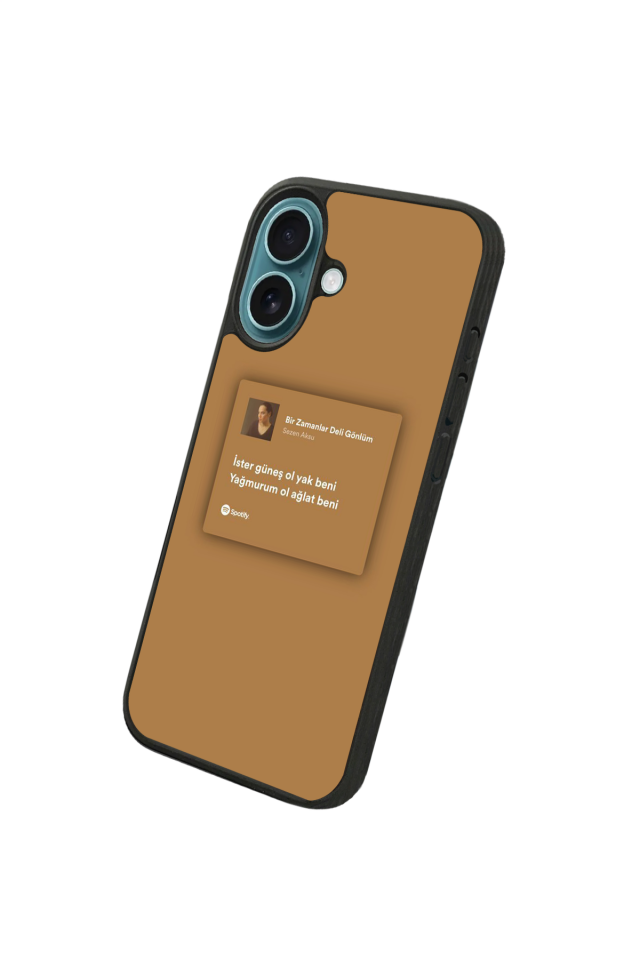 iPhone 16 Plus Uyumlu Sarki Sozleri Tasarımlı Glossy Premium Kılıf