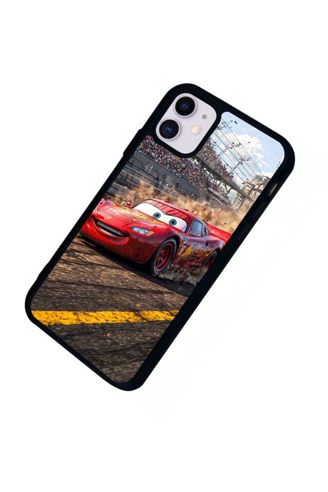 iPhone 11 Uyumlu Şimsek McQueen Tasarımlı Glossy Premium Kılıf
