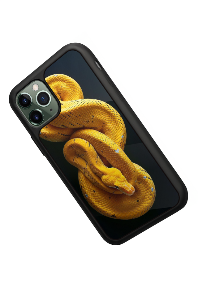 iPhone 11 Pro Uyumlu Yılan Tasarımlı Glossy Premium Kılıf