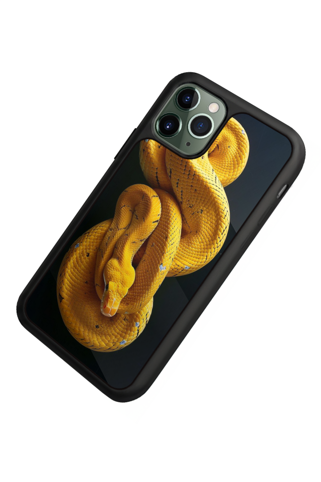 iPhone 11 Pro Uyumlu Yılan Tasarımlı Glossy Premium Kılıf