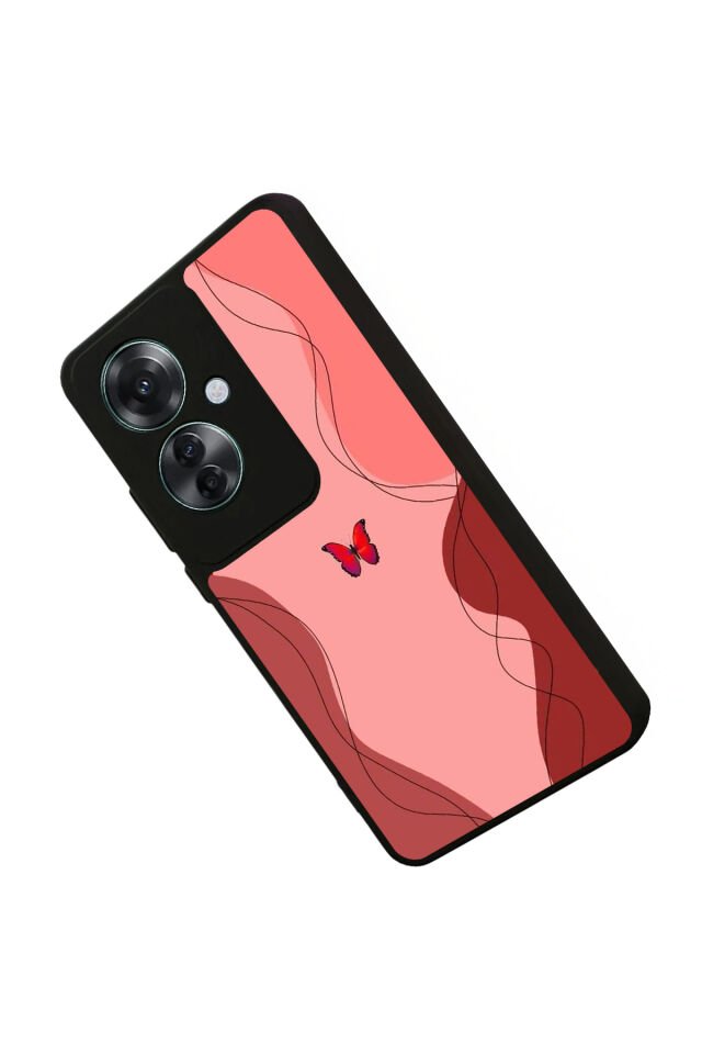 Oppo Reno 11F Uyumlu Kelebek Tasarımlı Glossy Premium Kılıf