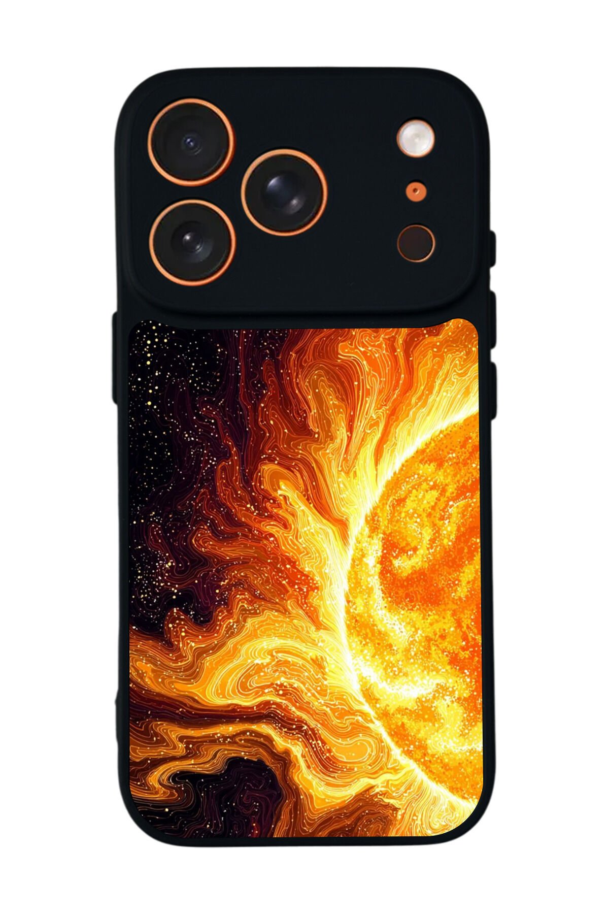 iPhone 17 Pro Uyumlu Güneş Tasarımlı Glossy Premium Kılıf