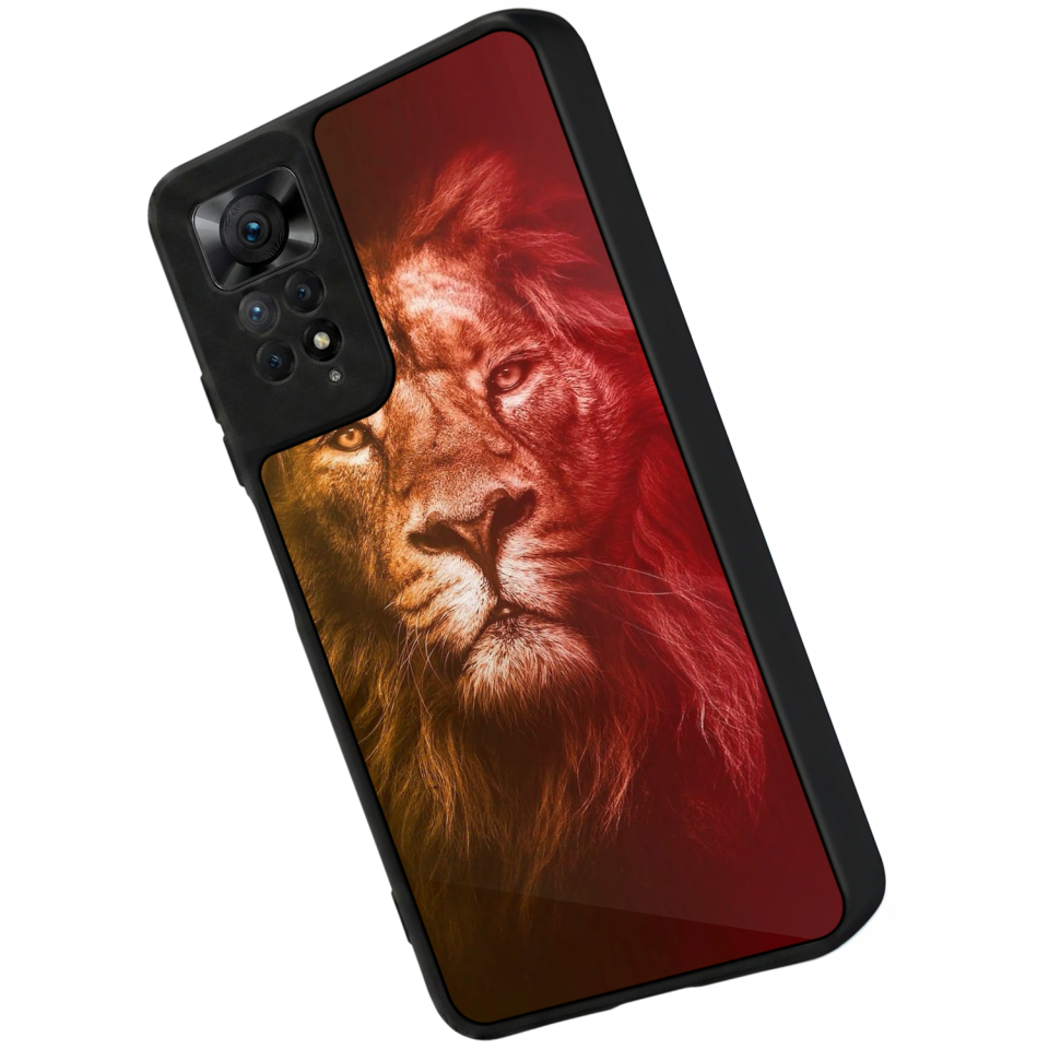 Xiaomi Redmi Note 11 Pro Uyumlu Aslan Tasarımlı Glossy Premium Kılıf