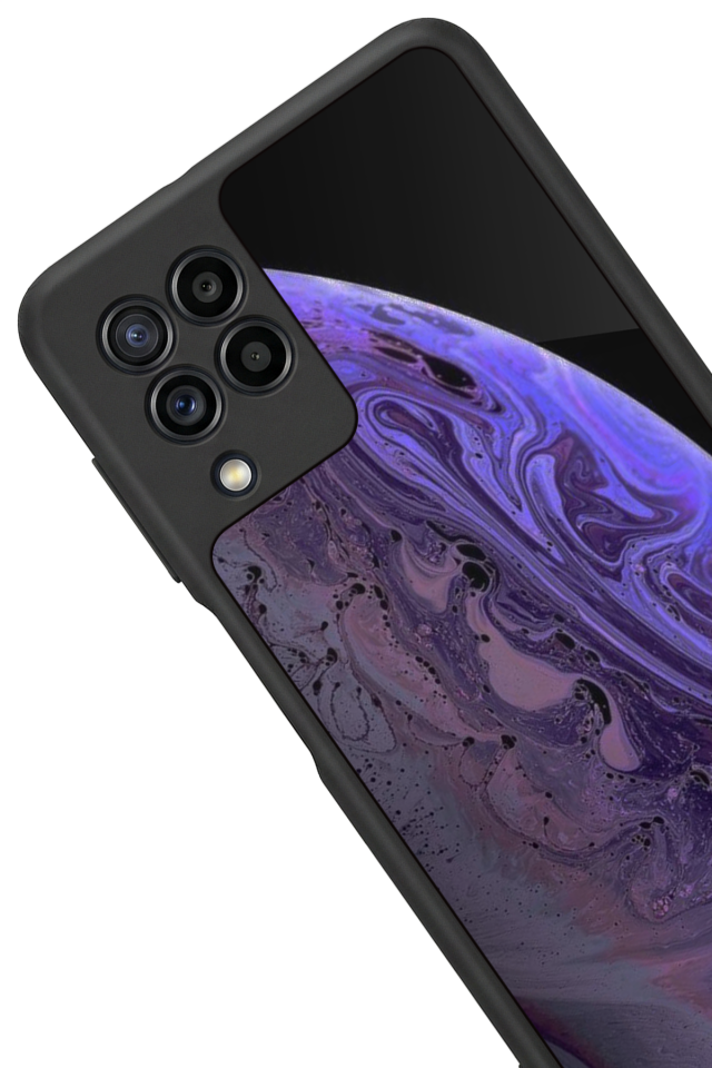 Samsung Galaxy M22 Uyumlu Ay Tasarımlı Glossy Premium Kılıf