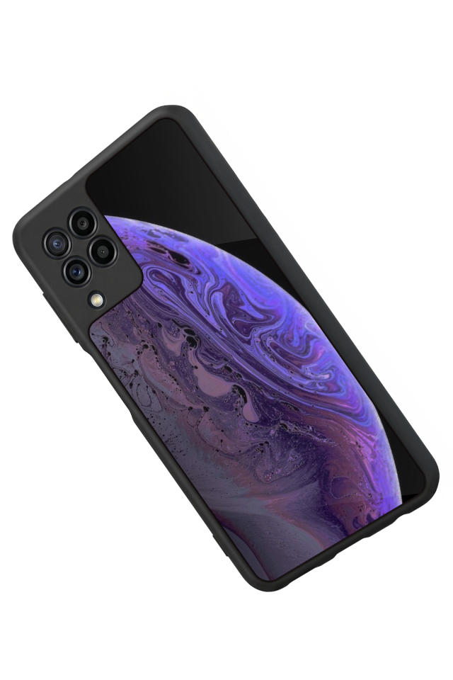 Samsung Galaxy M22 Uyumlu Ay Tasarımlı Glossy Premium Kılıf