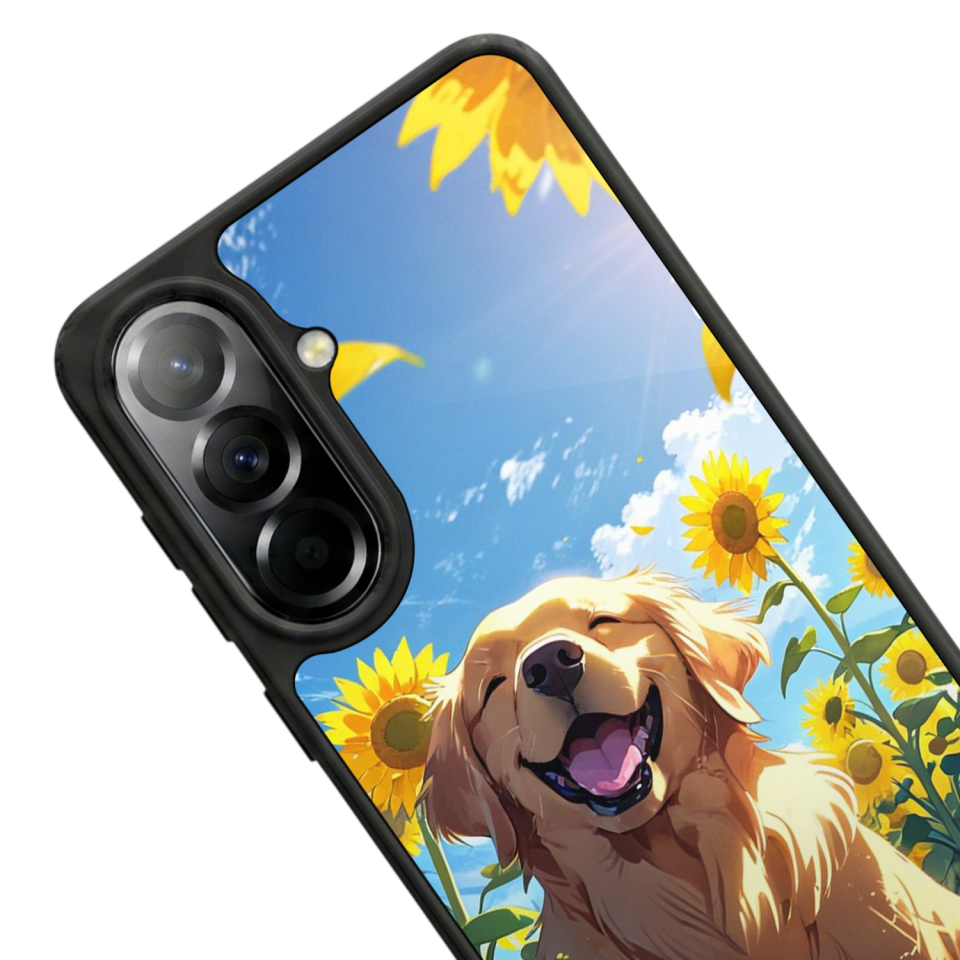Samsung Galaxy A37 Uyumlu Golden Kopek Tasarımlı Glossy Premium Kılıf