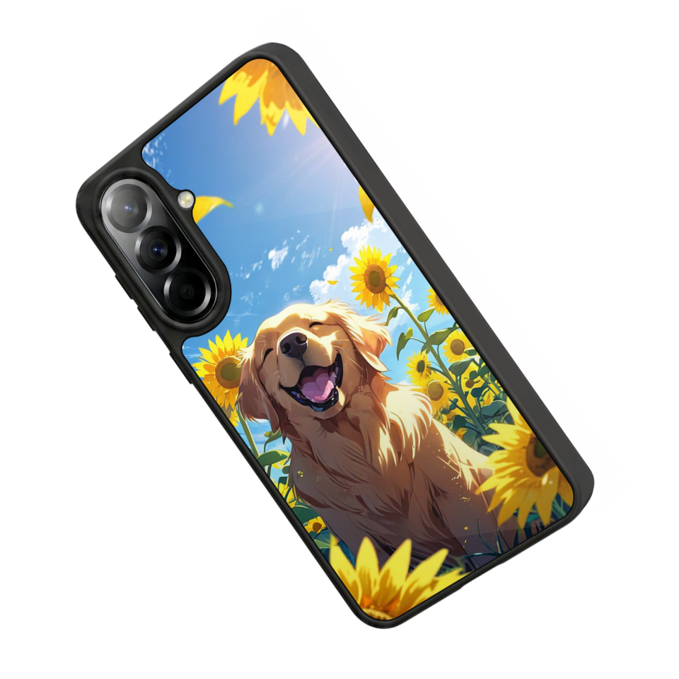 Samsung Galaxy A37 Uyumlu Golden Kopek Tasarımlı Glossy Premium Kılıf