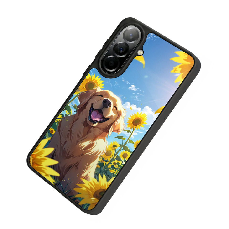 Samsung Galaxy A37 Uyumlu Golden Kopek Tasarımlı Glossy Premium Kılıf