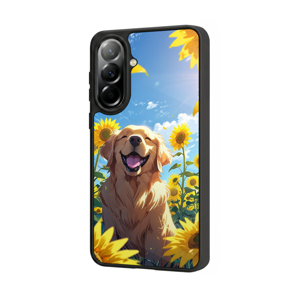 Samsung Galaxy A37 Uyumlu Golden Kopek Tasarımlı Glossy Premium Kılıf