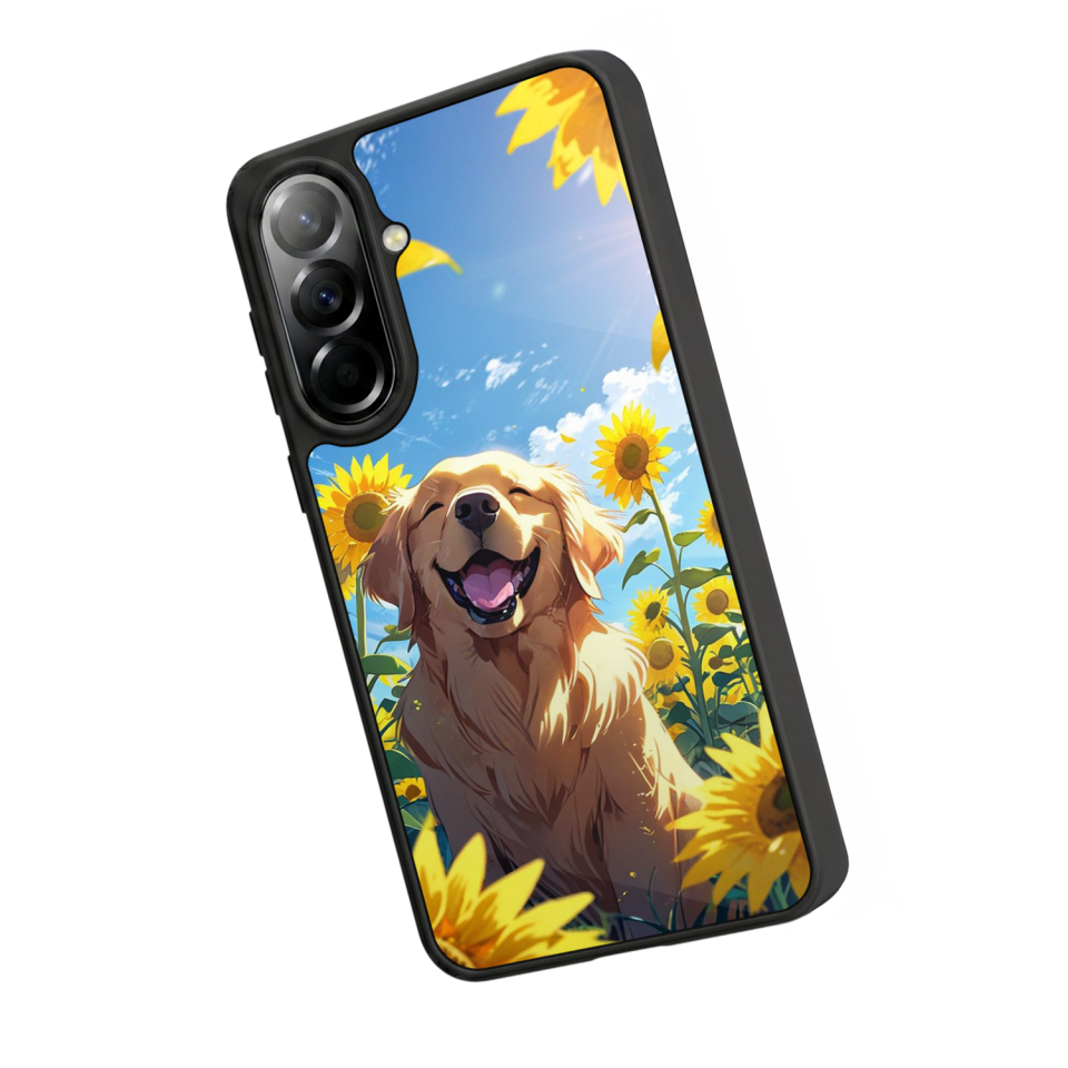 Samsung Galaxy A37 Uyumlu Golden Kopek Tasarımlı Glossy Premium Kılıf
