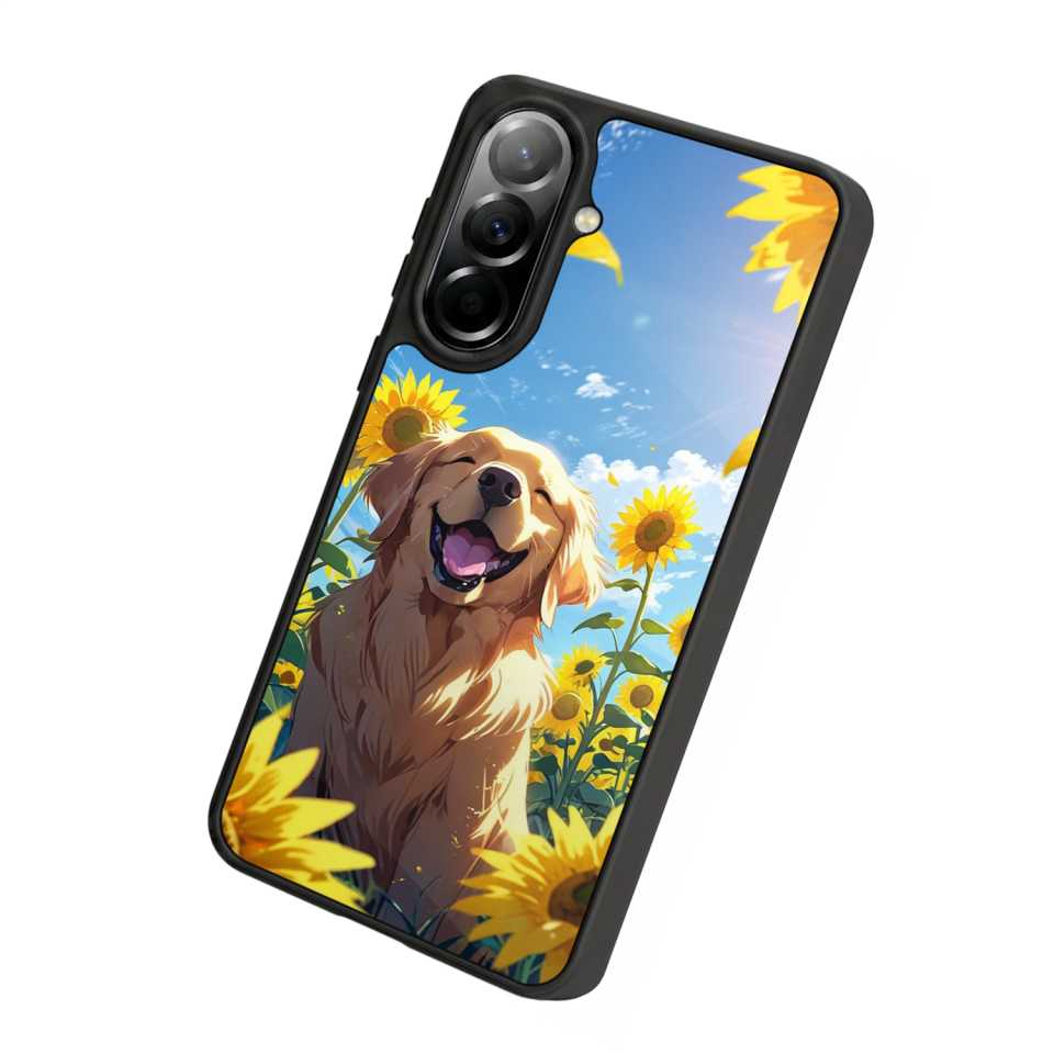 Samsung Galaxy A37 Uyumlu Golden Kopek Tasarımlı Glossy Premium Kılıf