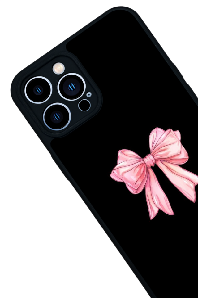 iPhone 13 Pro Max Uyumlu Kurdele Tasarımlı Glossy Premium Kılıf
