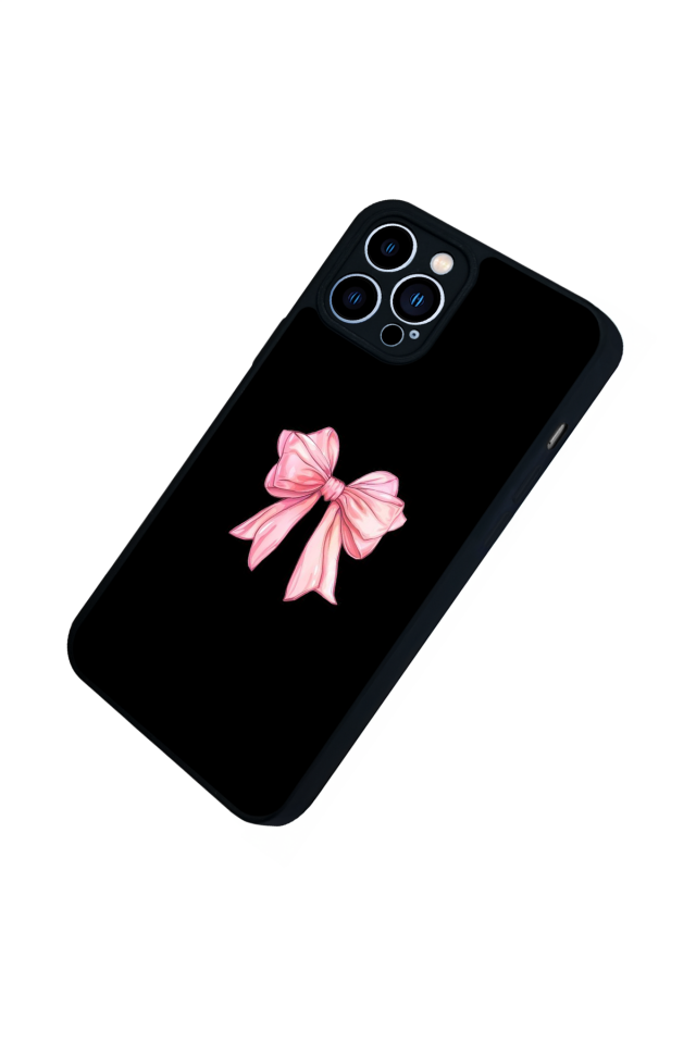 iPhone 13 Pro Max Uyumlu Kurdele Tasarımlı Glossy Premium Kılıf