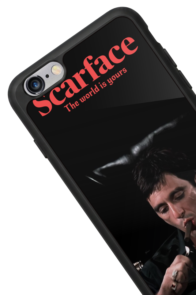 iPhone 6 Plus Uyumlu Scarface Tasarımlı Glossy Premium Kılıf