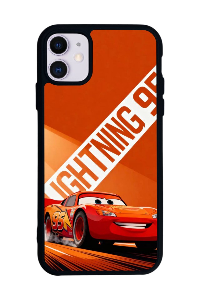 iPhone 11 Uyumlu Şimsek McQueen Tasarımlı Glossy Premium Kılıf