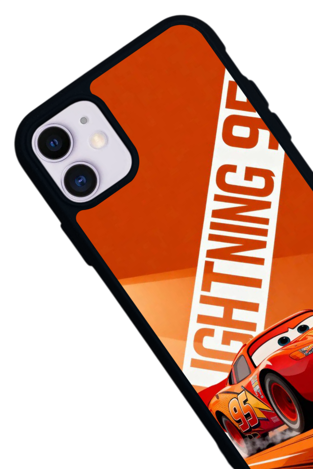 iPhone 11 Uyumlu Şimsek McQueen Tasarımlı Glossy Premium Kılıf