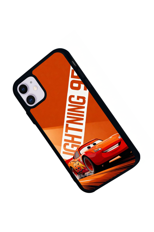 iPhone 11 Uyumlu Şimsek McQueen Tasarımlı Glossy Premium Kılıf