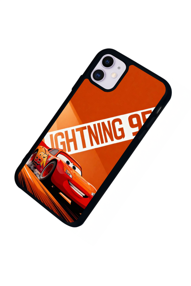 iPhone 11 Uyumlu Şimsek McQueen Tasarımlı Glossy Premium Kılıf