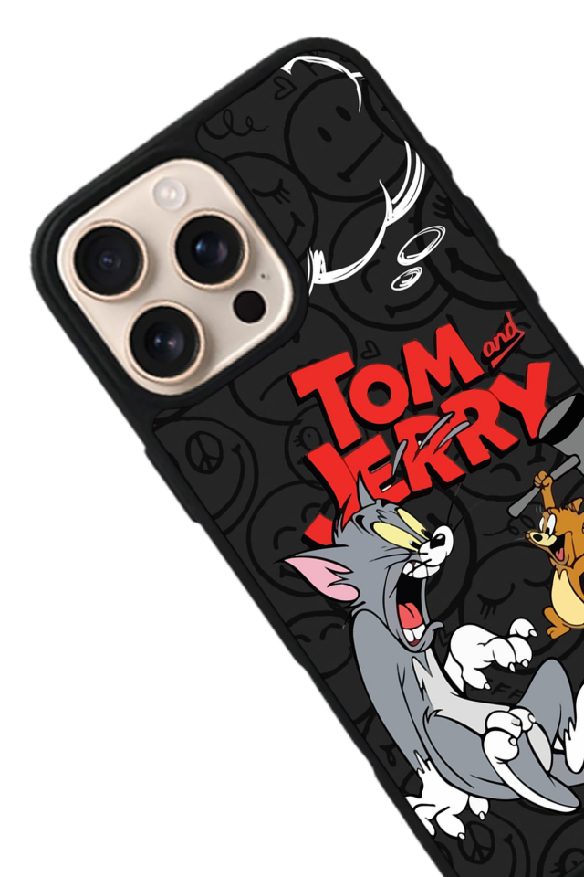 iPhone 15 Pro Uyumlu Tom And Jerry Tasarımlı Glossy Premium Kılıf