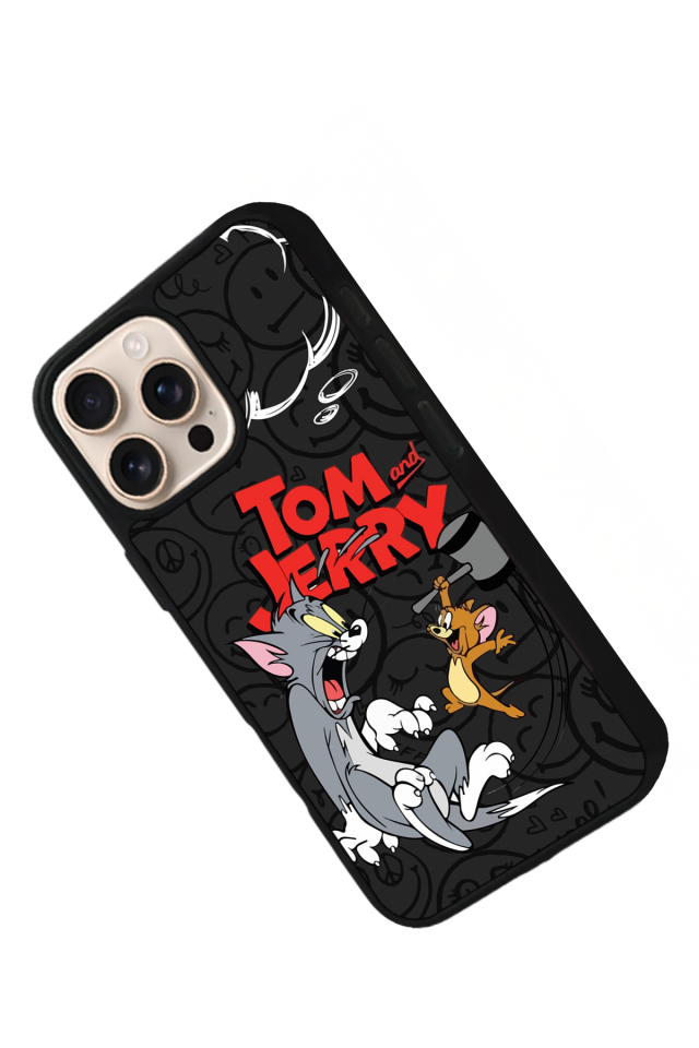iPhone 15 Pro Uyumlu Tom And Jerry Tasarımlı Glossy Premium Kılıf
