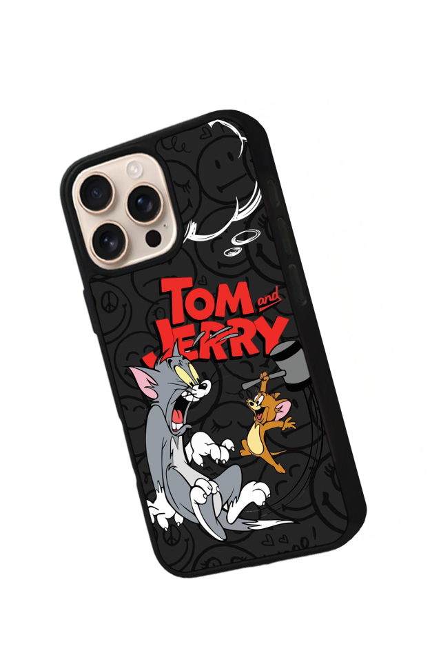 iPhone 15 Pro Uyumlu Tom And Jerry Tasarımlı Glossy Premium Kılıf