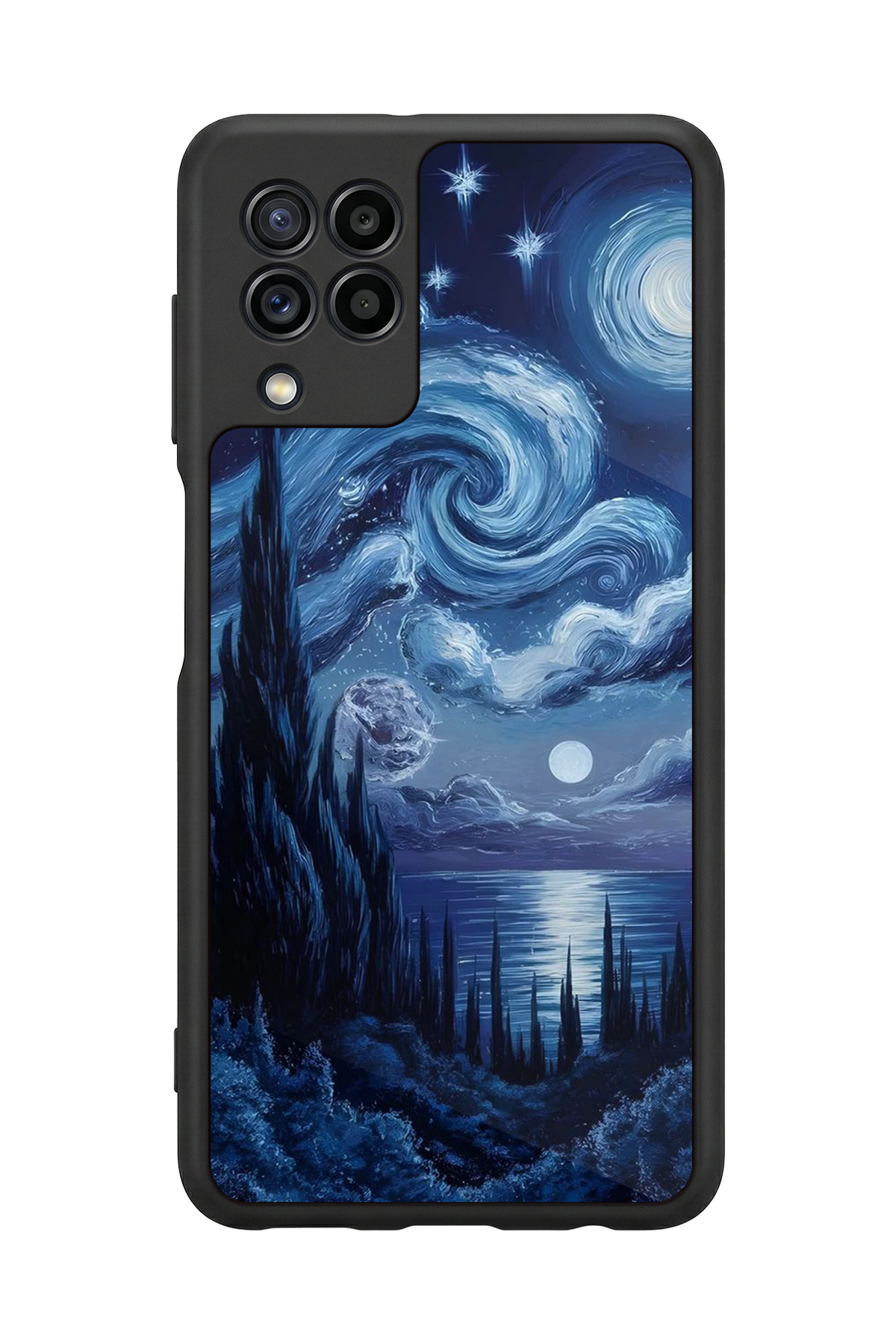 Samsung Galaxy M22 Uyumlu Ay Tasarımlı Glossy Premium Kılıf