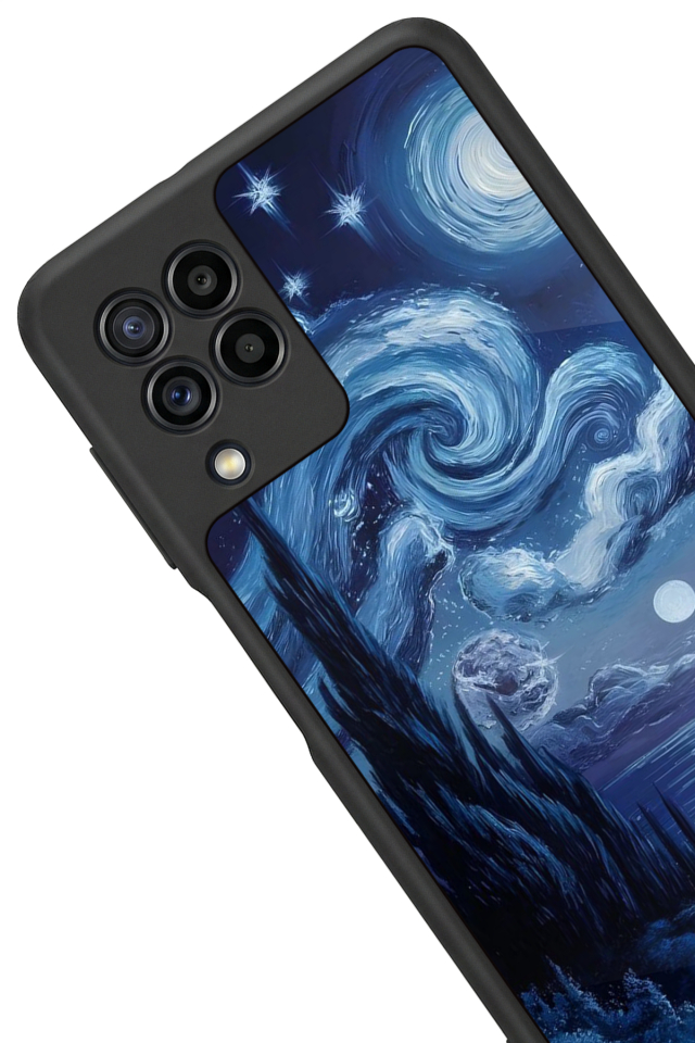 Samsung Galaxy M22 Uyumlu Ay Tasarımlı Glossy Premium Kılıf