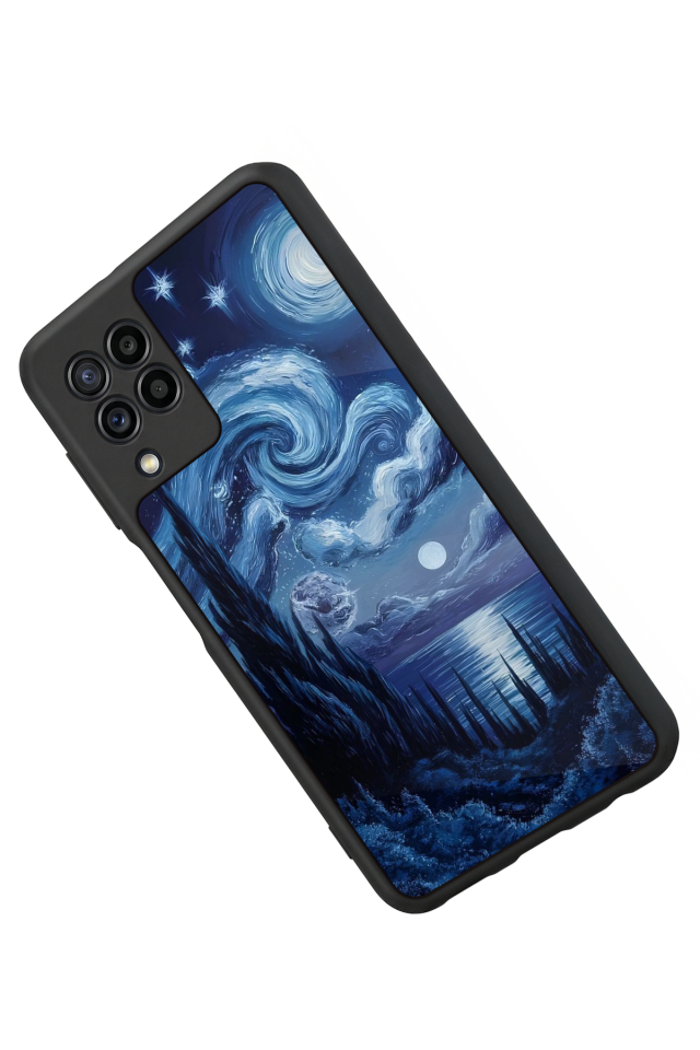 Samsung Galaxy M22 Uyumlu Ay Tasarımlı Glossy Premium Kılıf