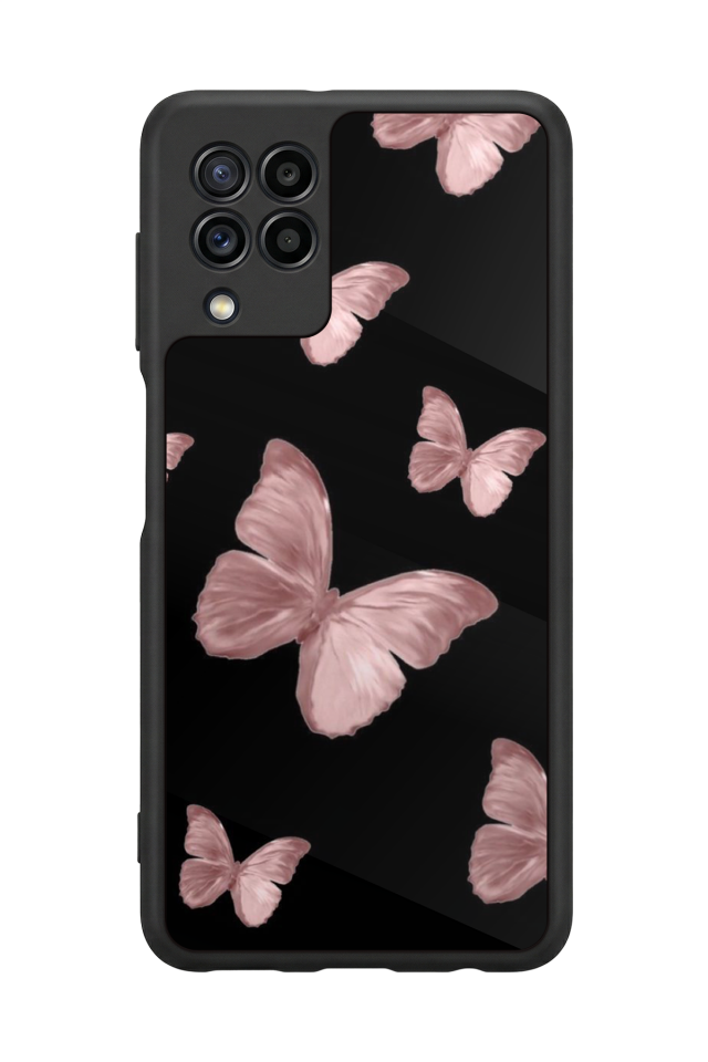 Samsung Galaxy M32 Uyumlu Kelebek Tasarımlı Glossy Premium Kılıf