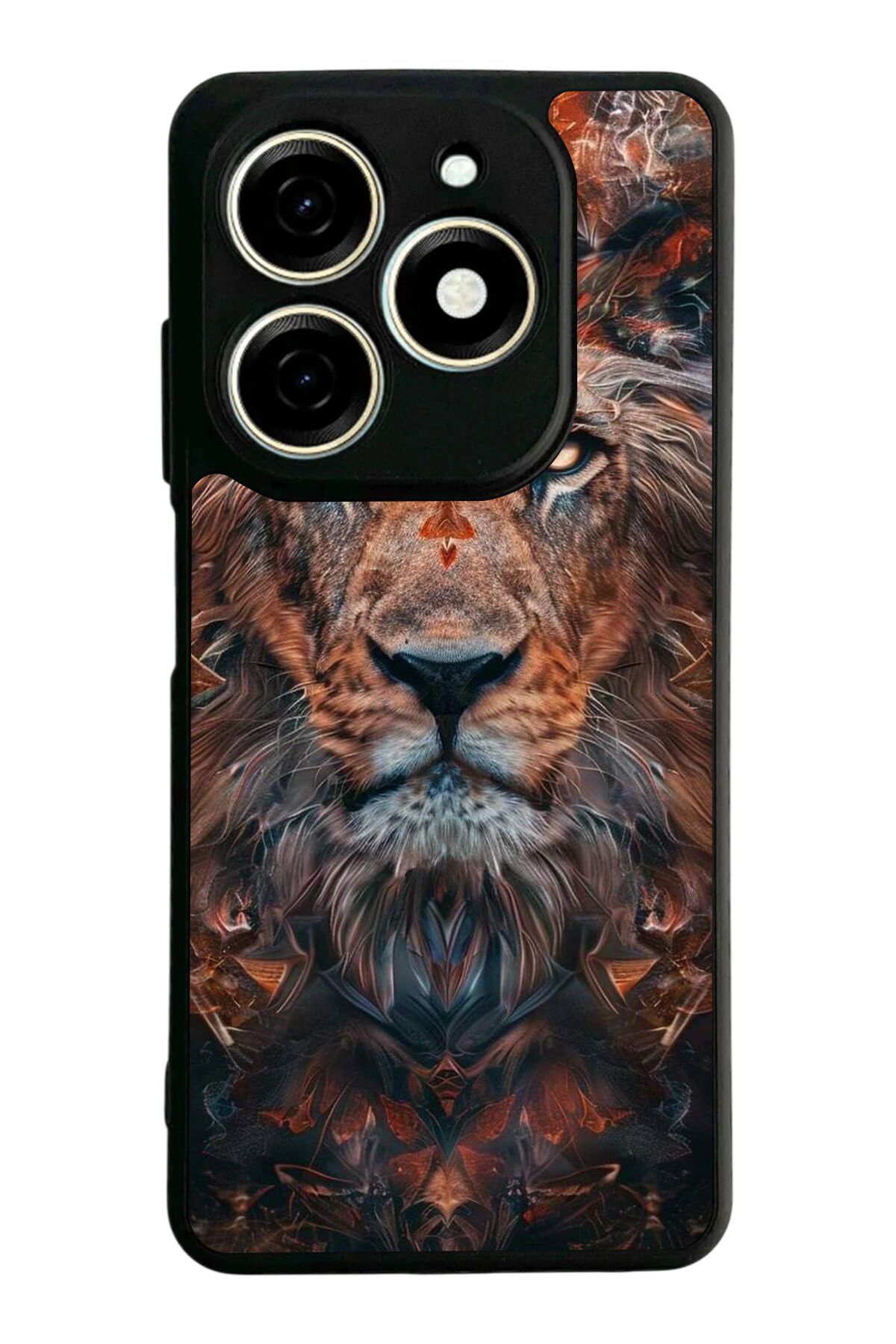 Tecno Spark 20/20C Uyumlu Aslan Tasarımlı Glossy Premium Kılıf