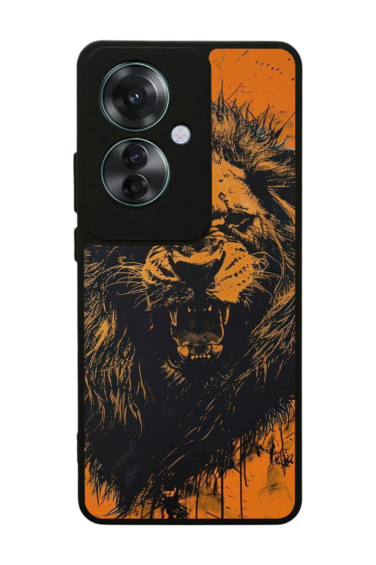 Oppo Reno 11F Uyumlu Aslan Tasarımlı Glossy Premium Kılıf