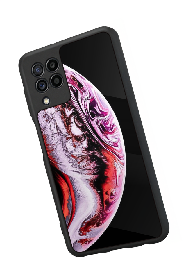 Samsung Galaxy M22 Uyumlu Ay Tasarımlı Glossy Premium Kılıf