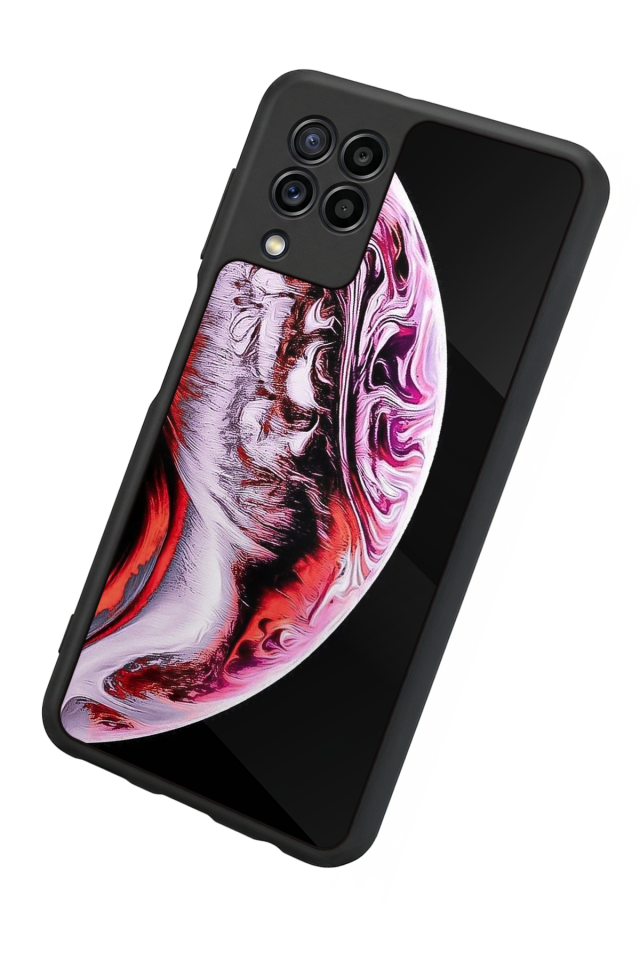 Samsung Galaxy M22 Uyumlu Ay Tasarımlı Glossy Premium Kılıf