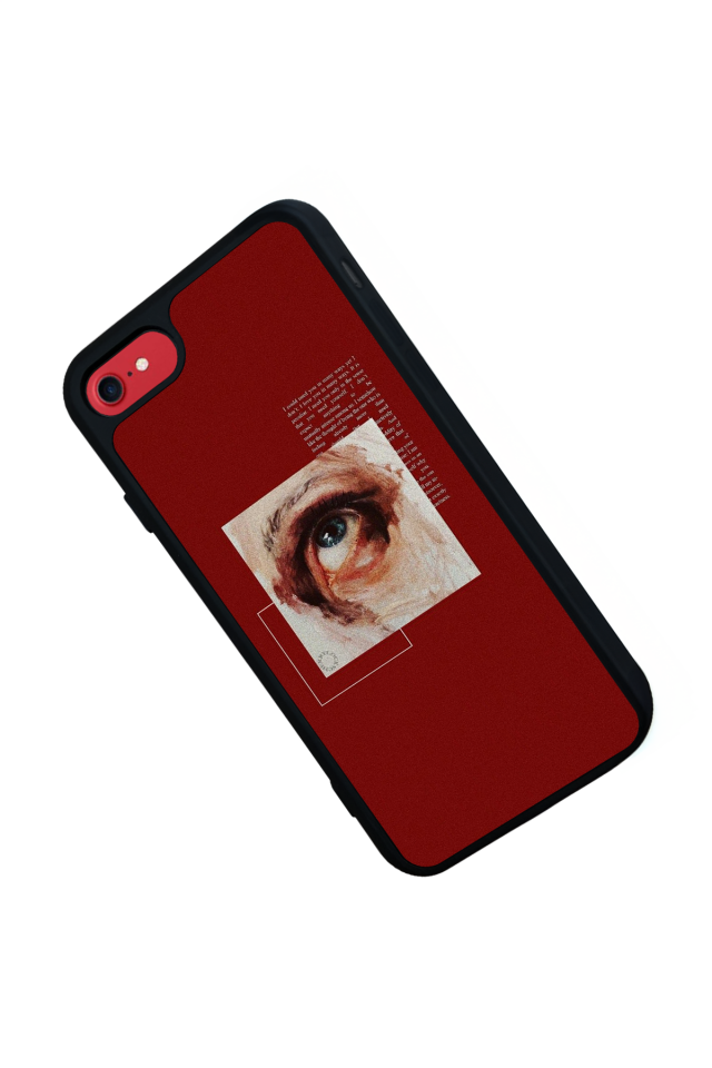 iPhone SE Uyumlu Kirmizi Tasarımlı Glossy Premium Kılıf