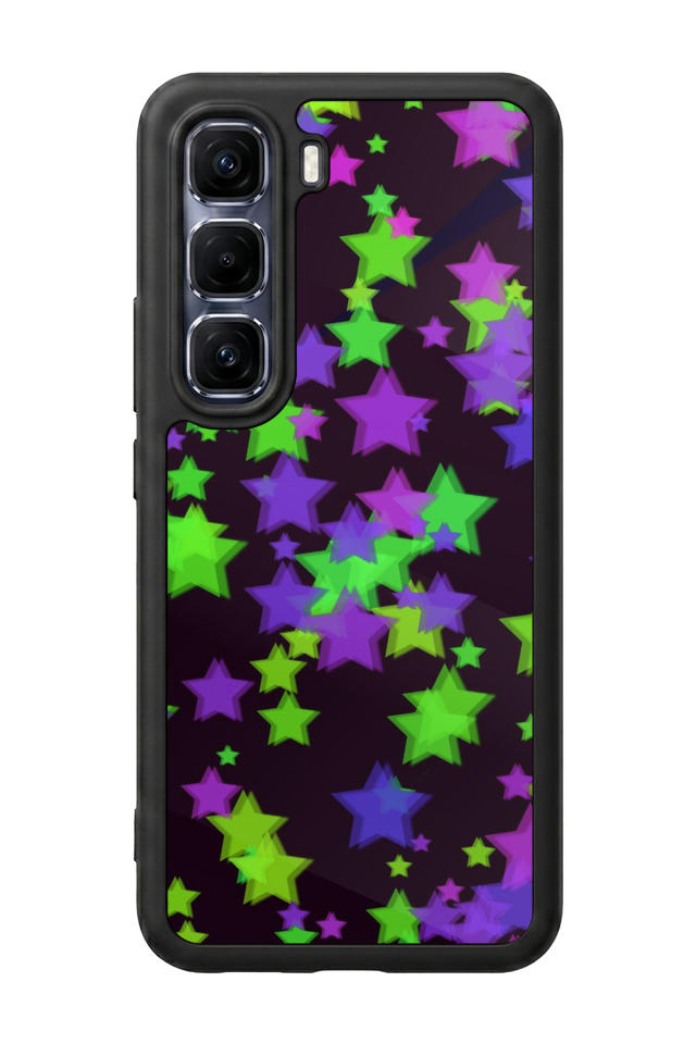 Infinix Hot 60 Pro Plus Uyumlu Retro Yildizlar Tasarımlı Glossy Premium Kılıf