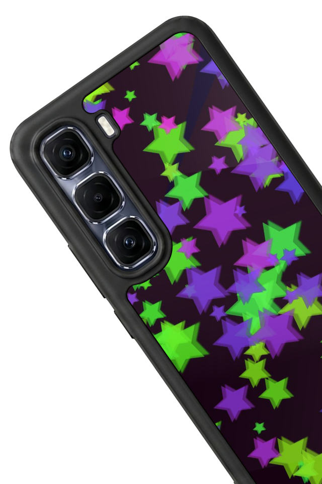 Infinix Hot 60 Pro Plus Uyumlu Retro Yildizlar Tasarımlı Glossy Premium Kılıf