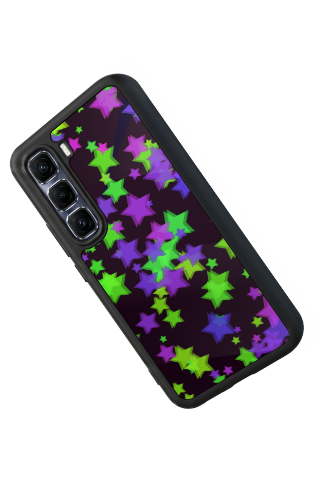 Infinix Hot 60 Pro Plus Uyumlu Retro Yildizlar Tasarımlı Glossy Premium Kılıf