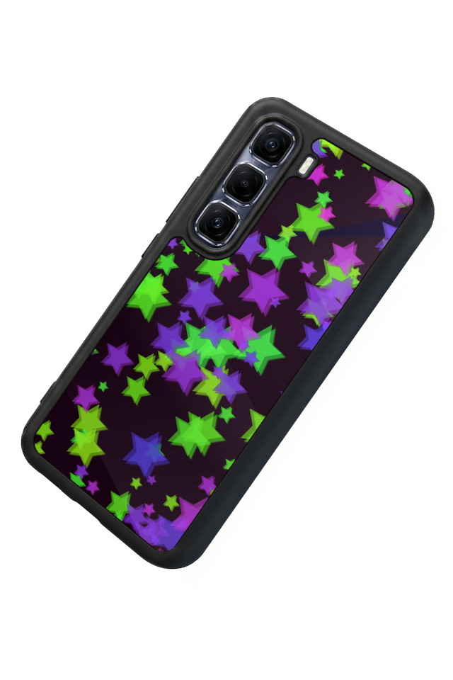 Infinix Hot 60 Pro Plus Uyumlu Retro Yildizlar Tasarımlı Glossy Premium Kılıf