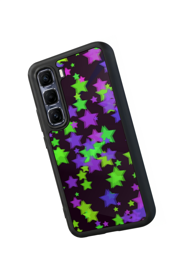 Infinix Hot 60 Pro Plus Uyumlu Retro Yildizlar Tasarımlı Glossy Premium Kılıf