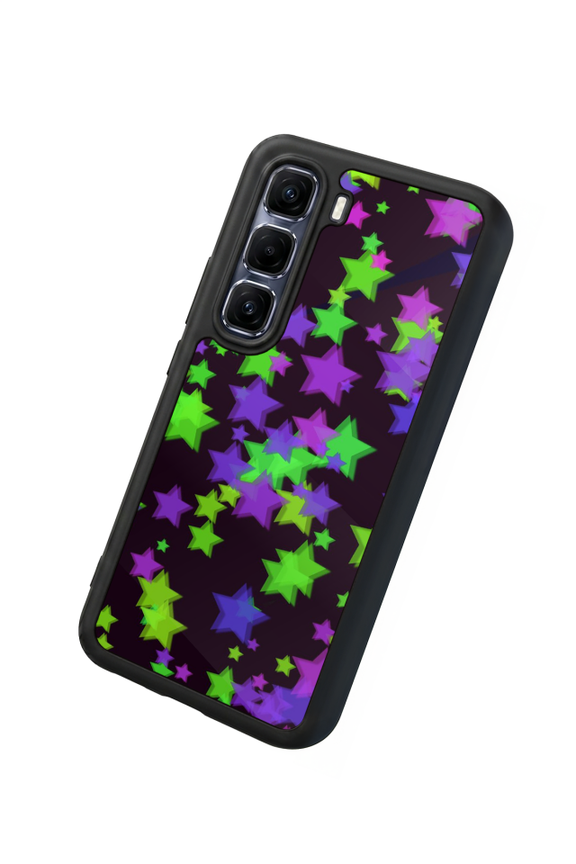 Infinix Hot 60 Pro Plus Uyumlu Retro Yildizlar Tasarımlı Glossy Premium Kılıf