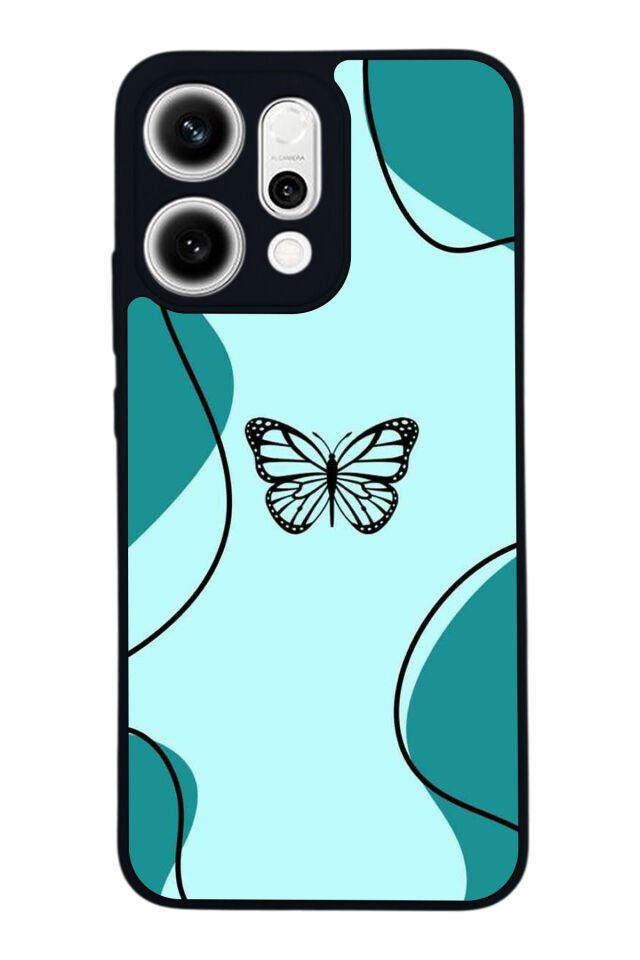 Oppo Reno 14 Uyumlu Kelebek Tasarımlı Glossy Premium Kılıf