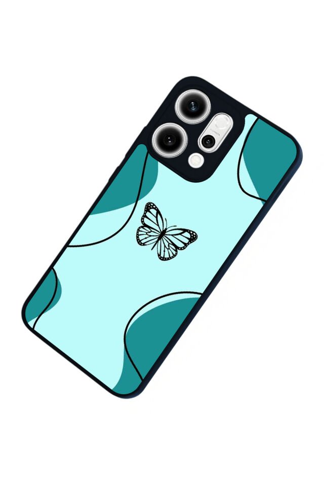 Oppo Reno 14 Uyumlu Kelebek Tasarımlı Glossy Premium Kılıf