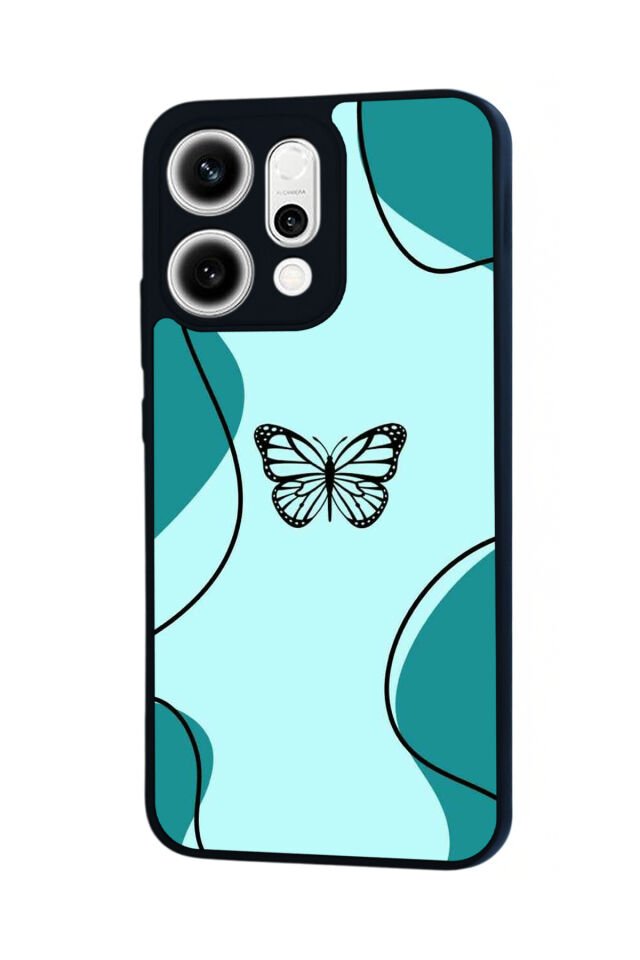 Oppo Reno 14 Uyumlu Kelebek Tasarımlı Glossy Premium Kılıf