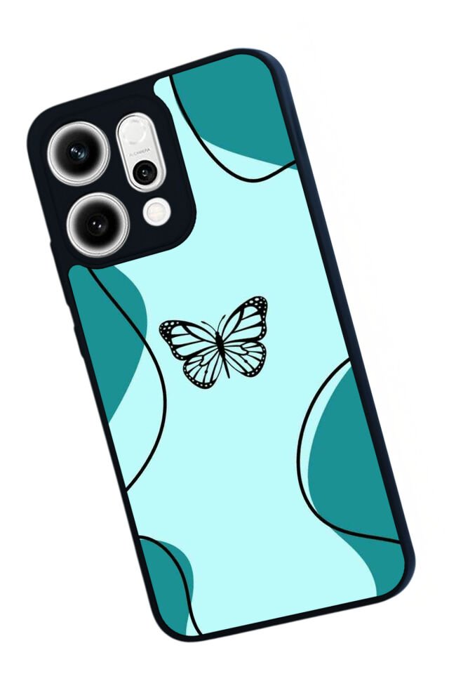 Oppo Reno 14 Uyumlu Kelebek Tasarımlı Glossy Premium Kılıf