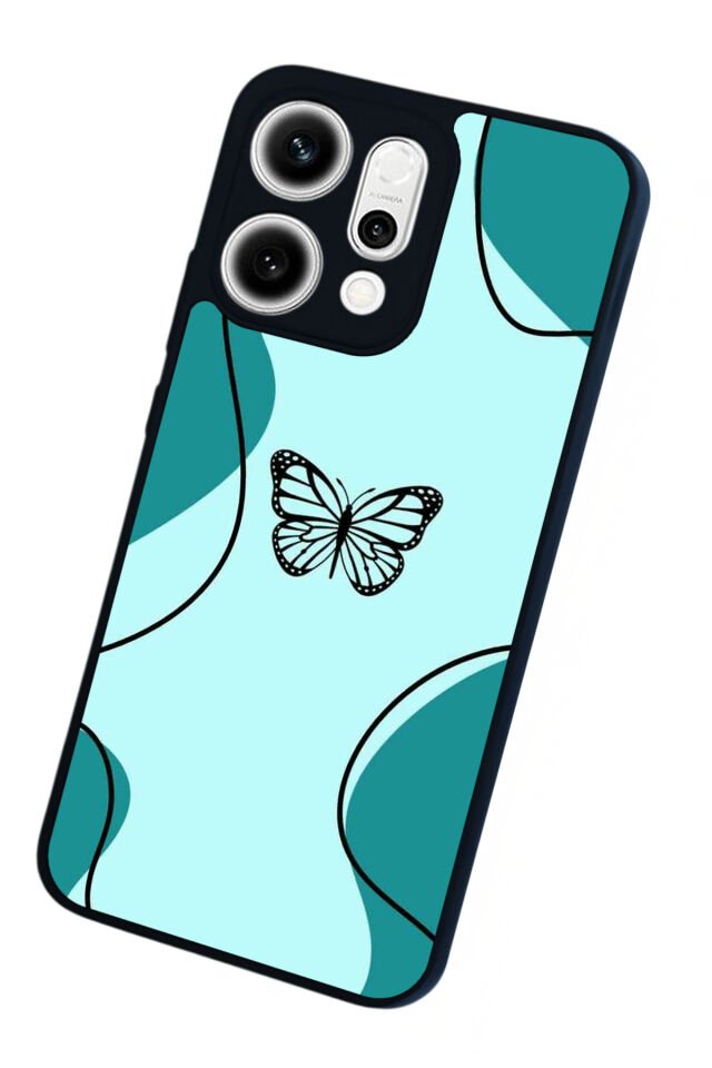 Oppo Reno 14 Uyumlu Kelebek Tasarımlı Glossy Premium Kılıf