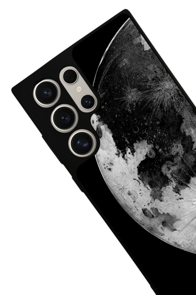 Samsung Galaxy S23 Ultra Uyumlu Ay Tasarımlı Glossy Premium Kılıf