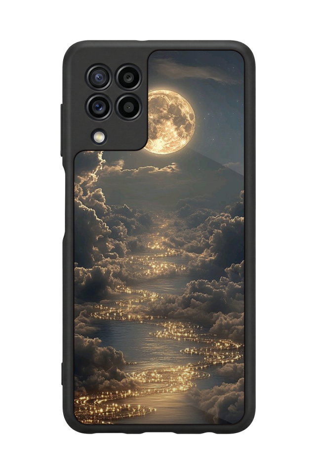 Samsung Galaxy M22 Uyumlu Ay Tasarımlı Glossy Premium Kılıf