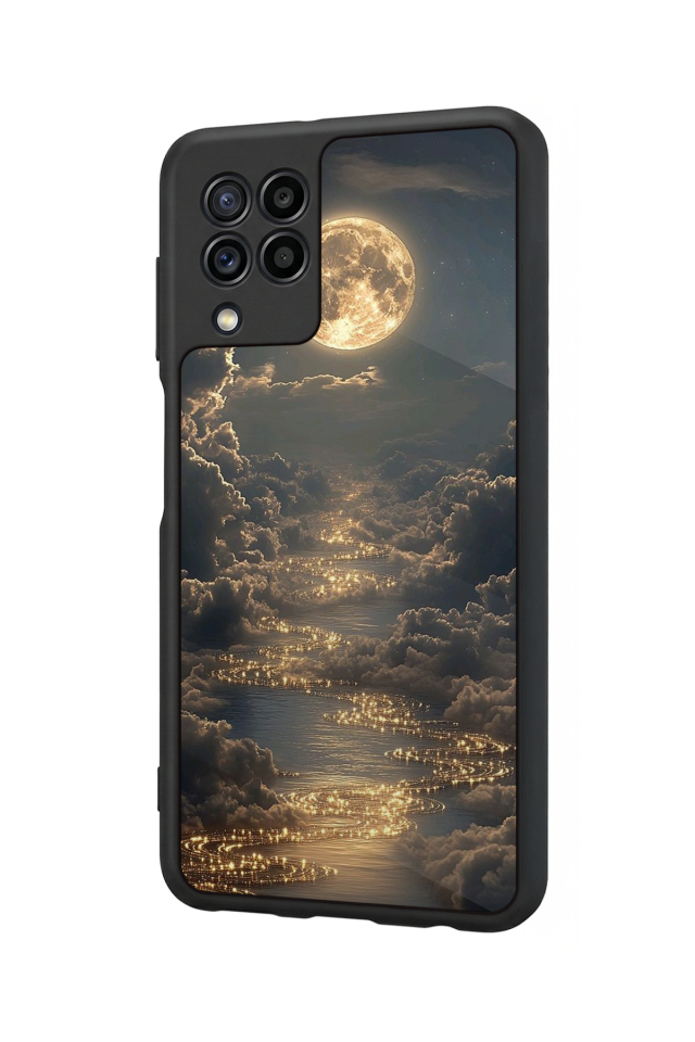 Samsung Galaxy M22 Uyumlu Ay Tasarımlı Glossy Premium Kılıf