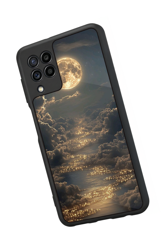 Samsung Galaxy M22 Uyumlu Ay Tasarımlı Glossy Premium Kılıf